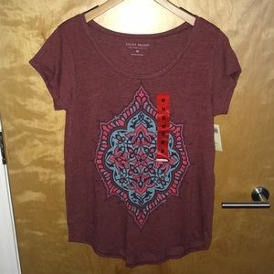 Lucky brand red tee size medium